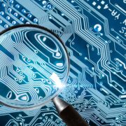Fee Computer - computer security system and a magnifying glass
