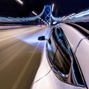 Tesla over Bay Bridge