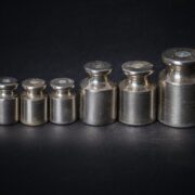 a set of small metal weights