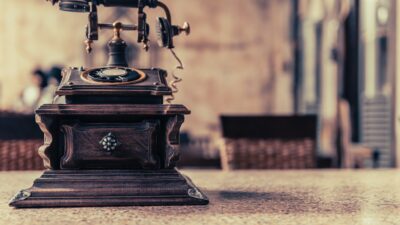 Old telephone vintage retro