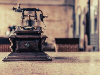 Old telephone vintage retro