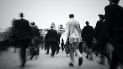 Crowd Of Businessmen On Their Way To Work