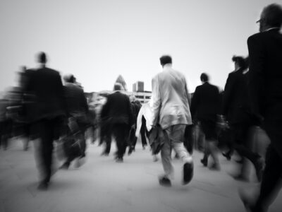 Crowd Of Businessmen On Their Way To Work