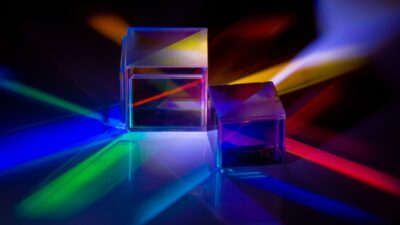 the light spectrum reflected from a crystal cube